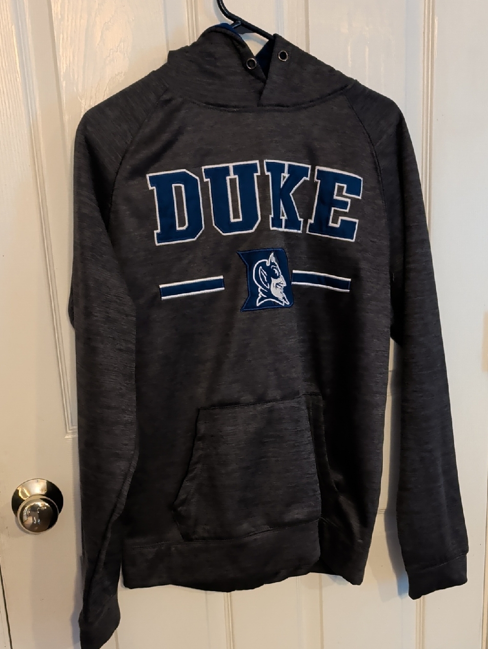 Colosseum Duke Gray Pullover Hoodie with Blue Logo